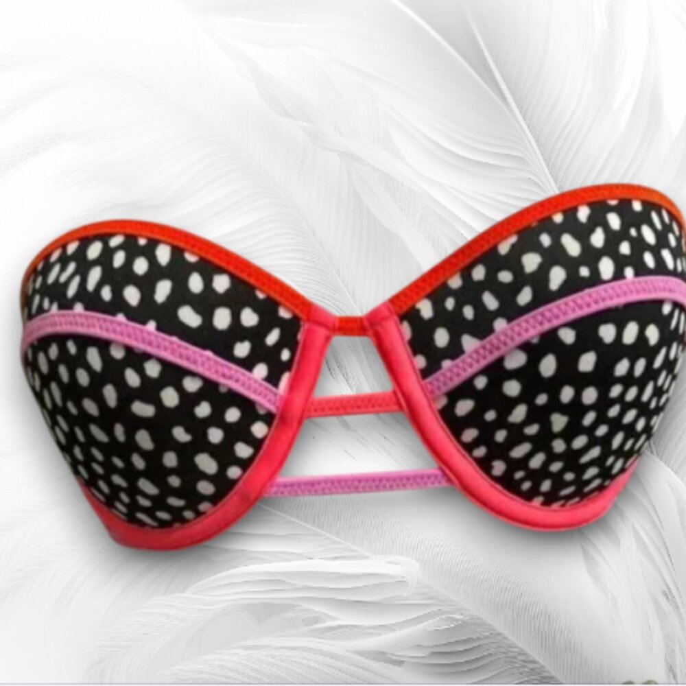 Victoria's Secret Bright Sconce with Dot Print and Contrast Finish Size 34B